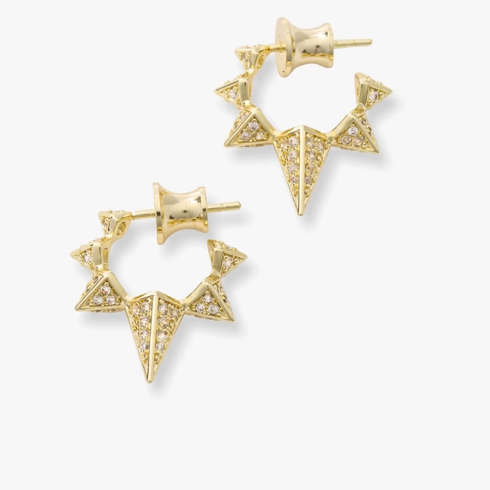 Melinda Maria Gabriella Pavè Spiked Hoops - Gold